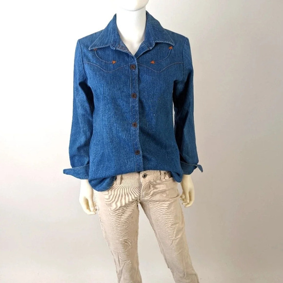 Vintage Western Button Front Shirt S - Picture 1 of 5